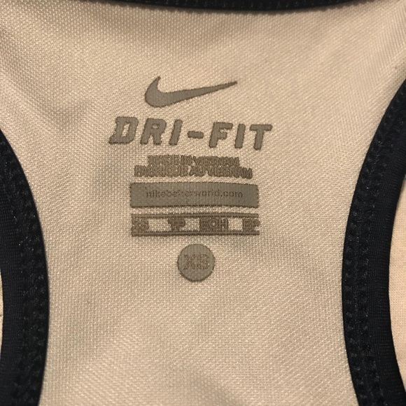Nike Dri-Fit Navy Blue/White Athletic Tops - Picture 3 of 6